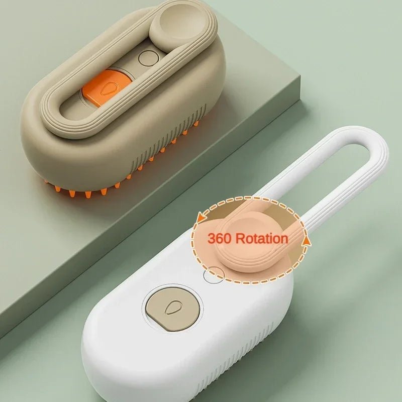 Cat Dog Pet Spray Massage Brush 3 in 1 One Button Steam Spray Folding Rotatable Floating Hair Bath Hair Removal Brush Comb - Checkouts UK