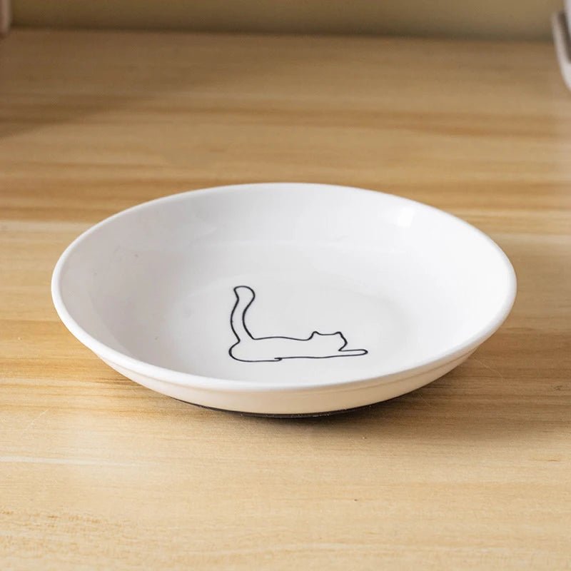 Cat Plates With Silicone Anti Slip Pad Pet Cat Snack Bowl Cute Kitten Food Bowl Pet Kitten Water Bowl Pet Supplies - Checkouts UK
