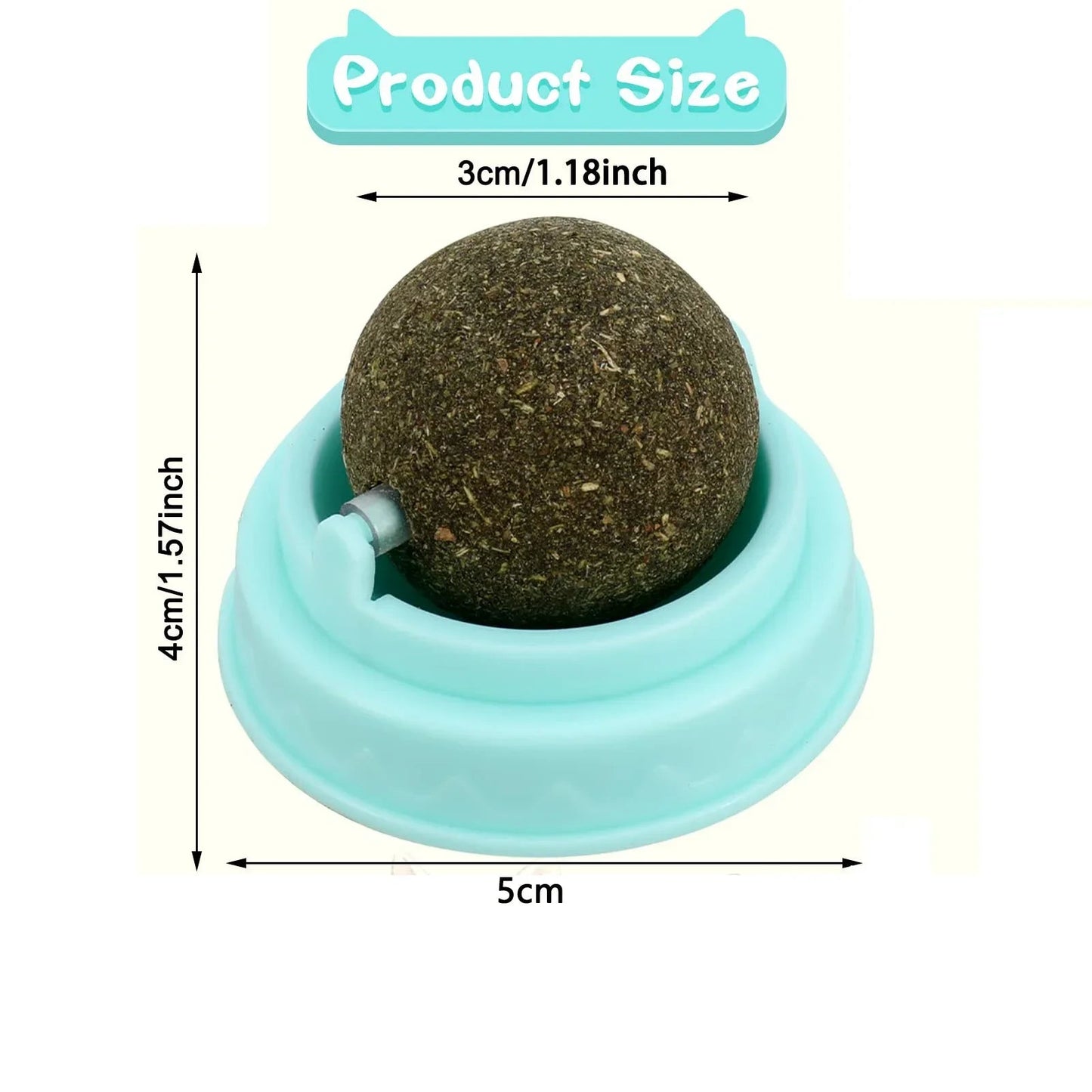 Cats Toys Natural Catnip Cat Rotatable Licking Catnip Wall Ball Toy Freshen Breath Remove Hair Balls Cat Accessories Pet Supply - Furbury