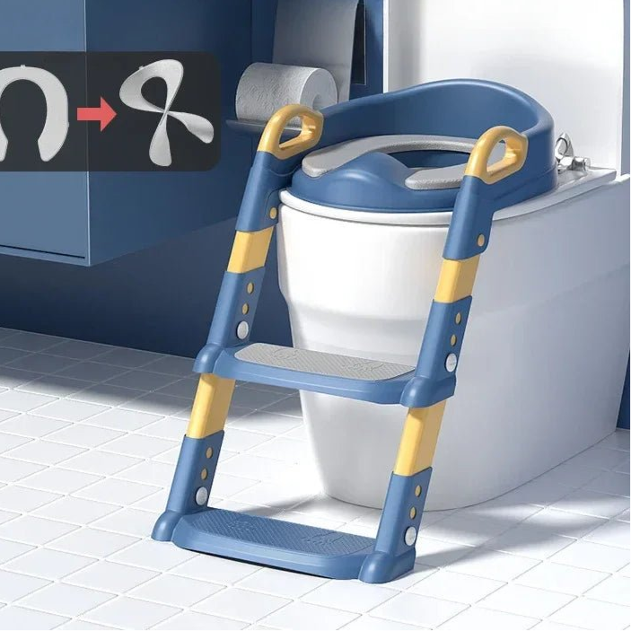 Children's Toilet Seat Stairway Baby Boys and Girls Toilet Folding Stand Step Stool Children's Step Toilet Seat Ring - Checkouts UK