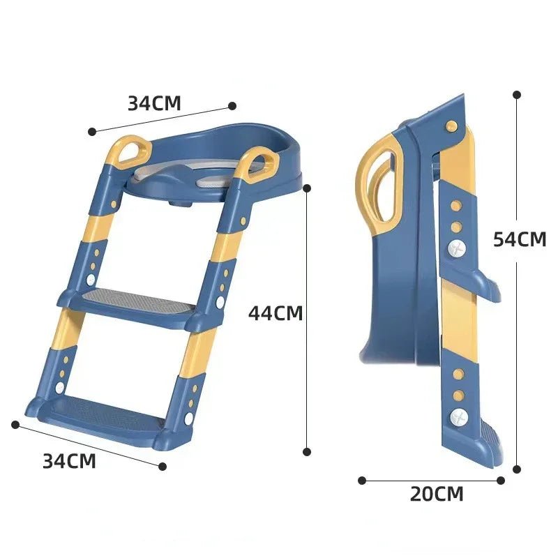 Children's Toilet Seat Stairway Baby Boys and Girls Toilet Folding Stand Step Stool Children's Step Toilet Seat Ring - Checkouts UK