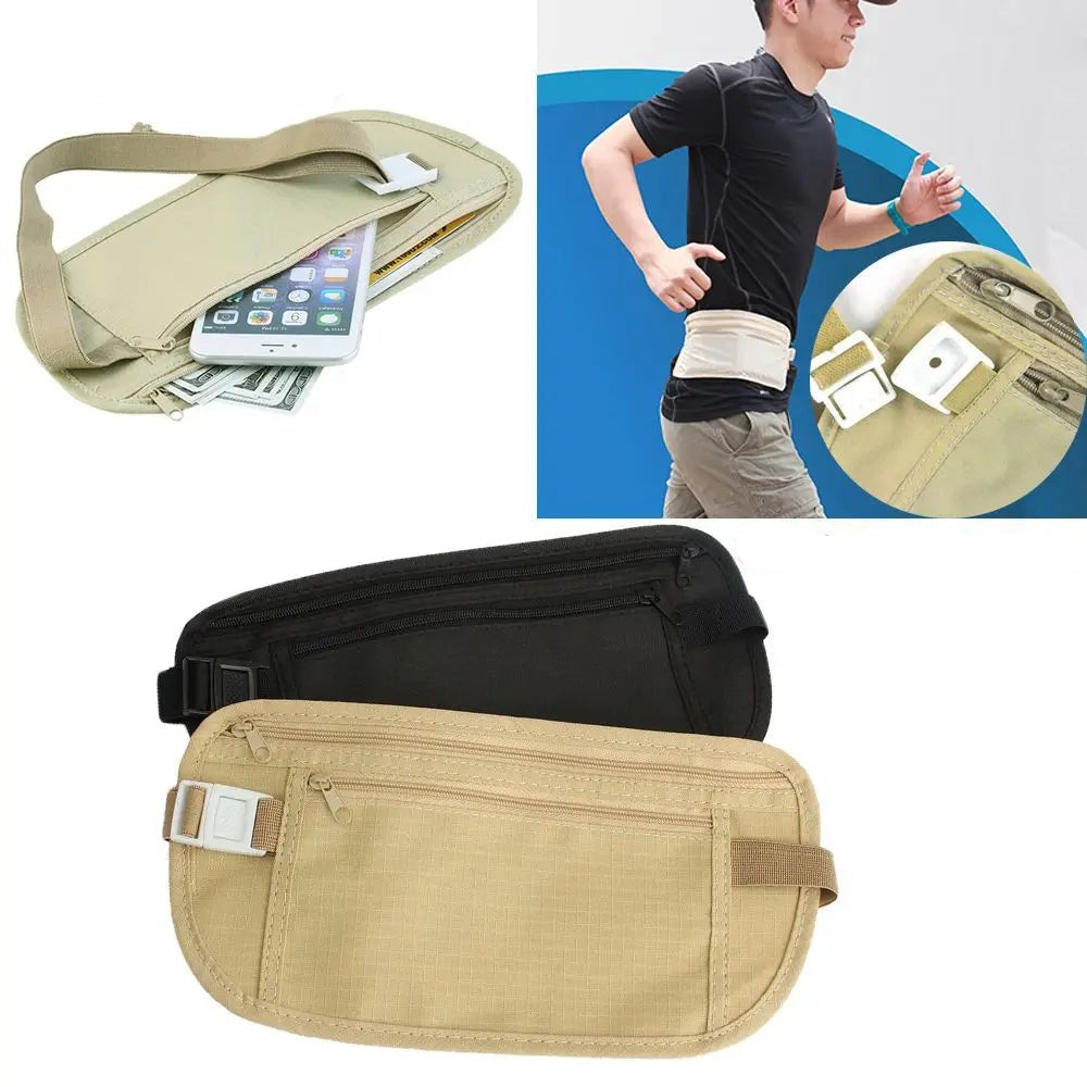 Cloth Waist Bags Travel Pouch Hidden Wallet Passport Money Waist Belt Bag Slim Secret Security Useful Travel Bags Chest Packs - Checkouts UK