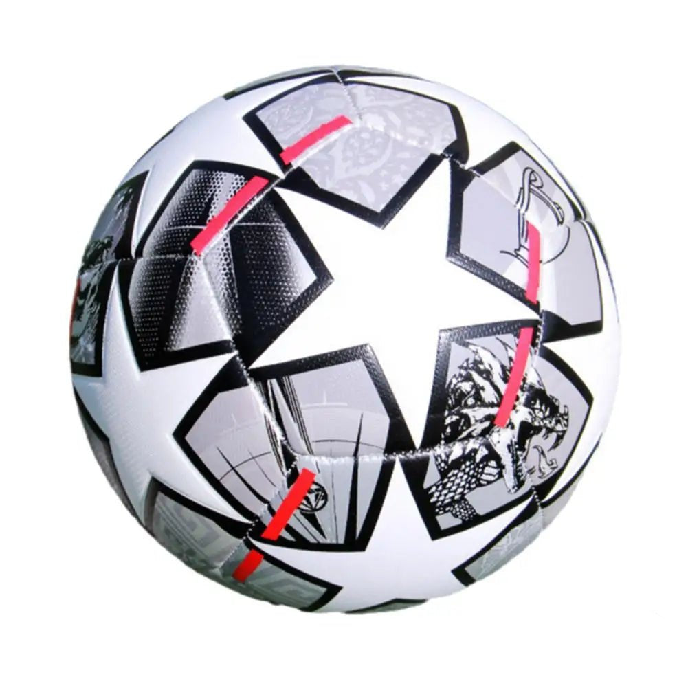 Competition Level Football Professional Size 5 Rubber PU Match Group Training Football Unisex Soccer Thickened Adult Child - Checkouts UK