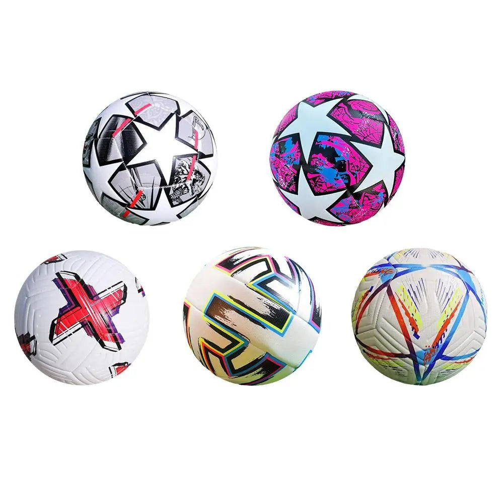 Competition Level Football Professional Size 5 Rubber PU Match Group Training Football Unisex Soccer Thickened Adult Child - Checkouts UK