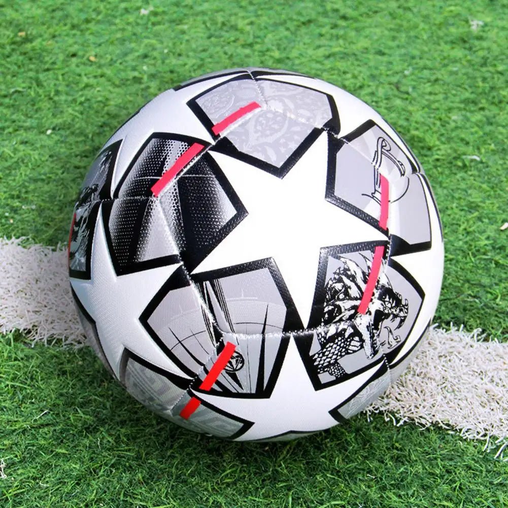 Competition Level Football Professional Size 5 Rubber PU Match Group Training Football Unisex Soccer Thickened Adult Child - Checkouts UK