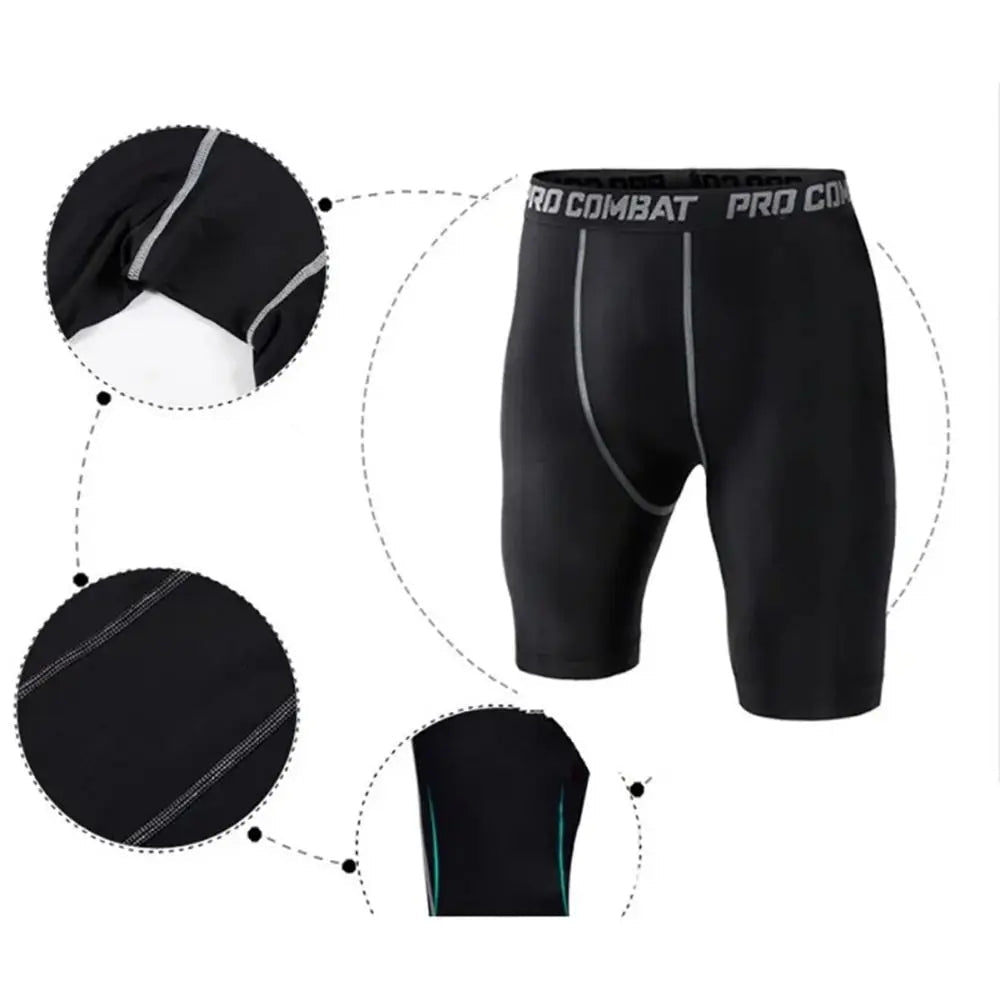 Compression Shorts Men Spandex Sport Shorts Basketball Legging Athletic Workout Running Performance Baselayer Underwear - Checkouts UK