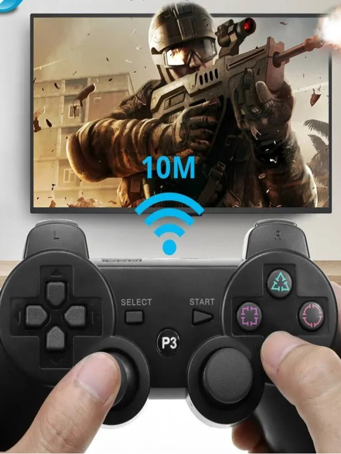 Controller for Sony PS3 Super Slim PC Joystick Gamepad for Play Station 3 Wireless Bluetooth Joy Pad 6 Axis Gyro Dual Vibration - Checkouts UK