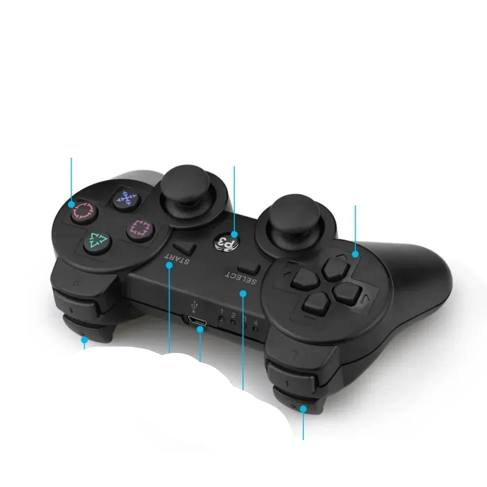 Controller for Sony PS3 Super Slim PC Joystick Gamepad for Play Station 3 Wireless Bluetooth Joy Pad 6 Axis Gyro Dual Vibration - Checkouts UK