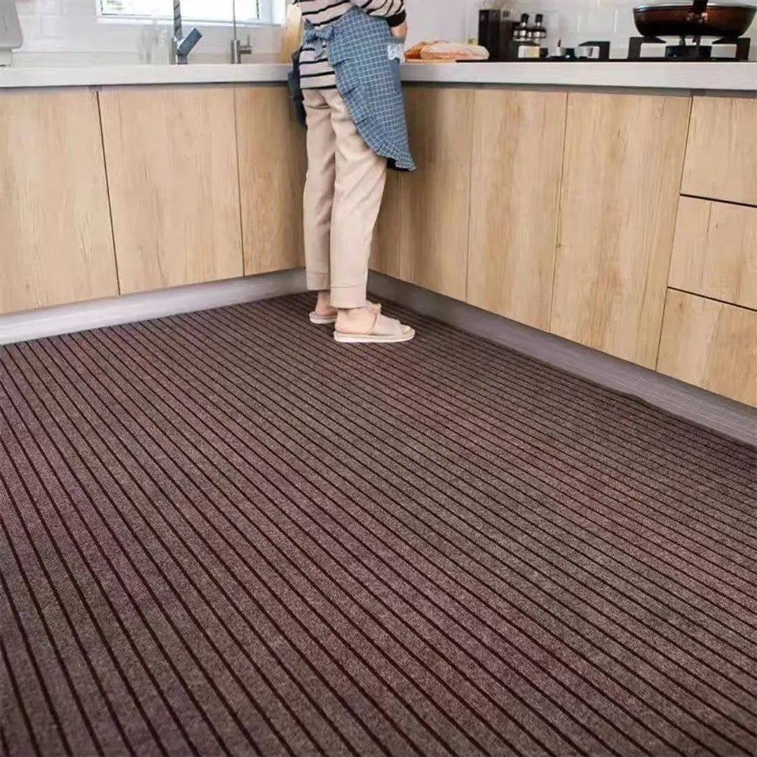 DIY Washable Non - slip Kitchen Mat Doormat Long Corridor Carpet Bathroom Hallway Entrance Solid Color Stripe Kitchen Rug - Checkouts UK
