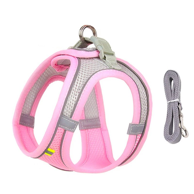 Dog Harness Leash Set for Small Dogs Adjustable Puppy Cat Harness Vest French Bulldog Chihuahua Pug Outdoor Walking Lead Leash - Furbury
