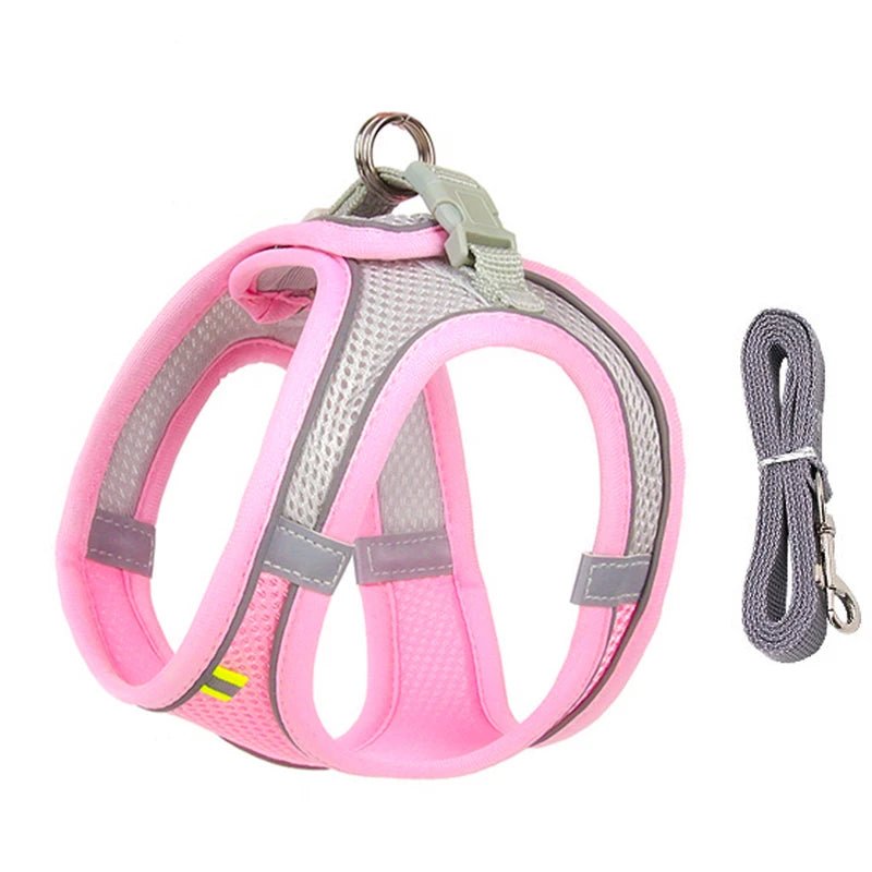 Dog Harness Leash Set for Small Dogs Adjustable Puppy Cat Harness Vest French Bulldog Chihuahua Pug Outdoor Walking Lead Leash - Furbury
