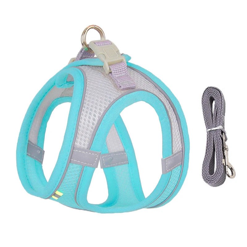 Dog Harness Leash Set for Small Dogs Adjustable Puppy Cat Harness Vest French Bulldog Chihuahua Pug Outdoor Walking Lead Leash - Furbury