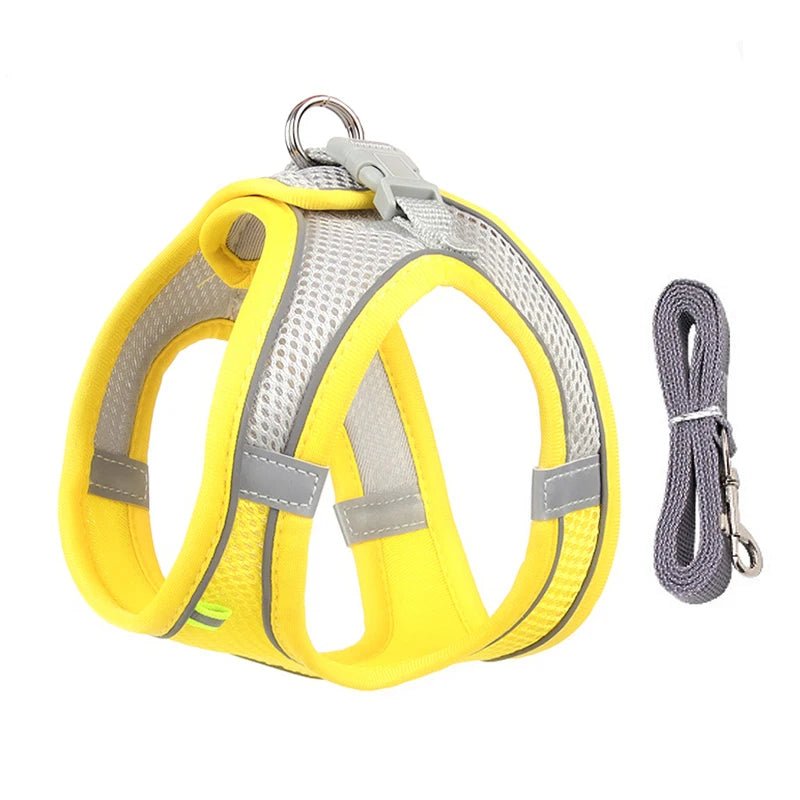 Dog Harness Leash Set for Small Dogs Adjustable Puppy Cat Harness Vest French Bulldog Chihuahua Pug Outdoor Walking Lead Leash - Furbury