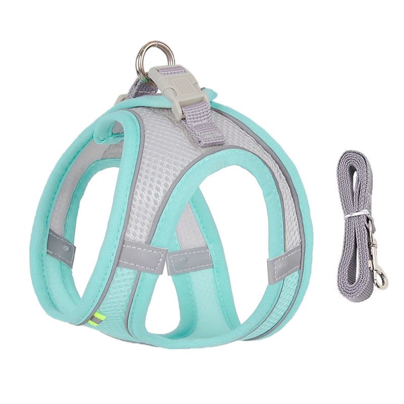Dog Harness Leash Set for Small Dogs Adjustable Puppy Cat Harness Vest French Bulldog Chihuahua Pug Outdoor Walking Lead Leash - Furbury