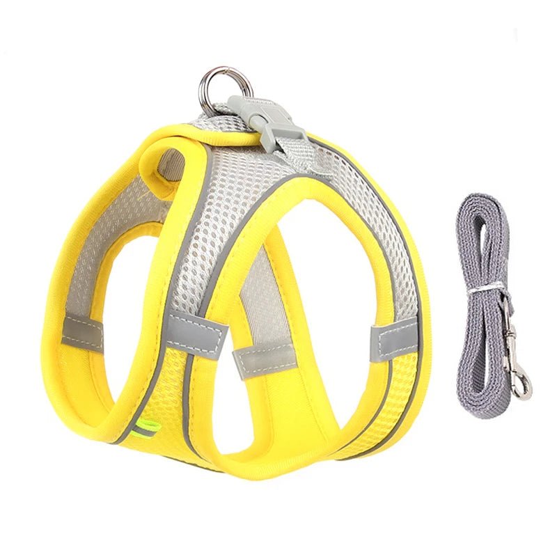 Dog Harness Leash Set for Small Dogs Adjustable Puppy Cat Harness Vest French Bulldog Chihuahua Pug Outdoor Walking Lead Leash - Furbury