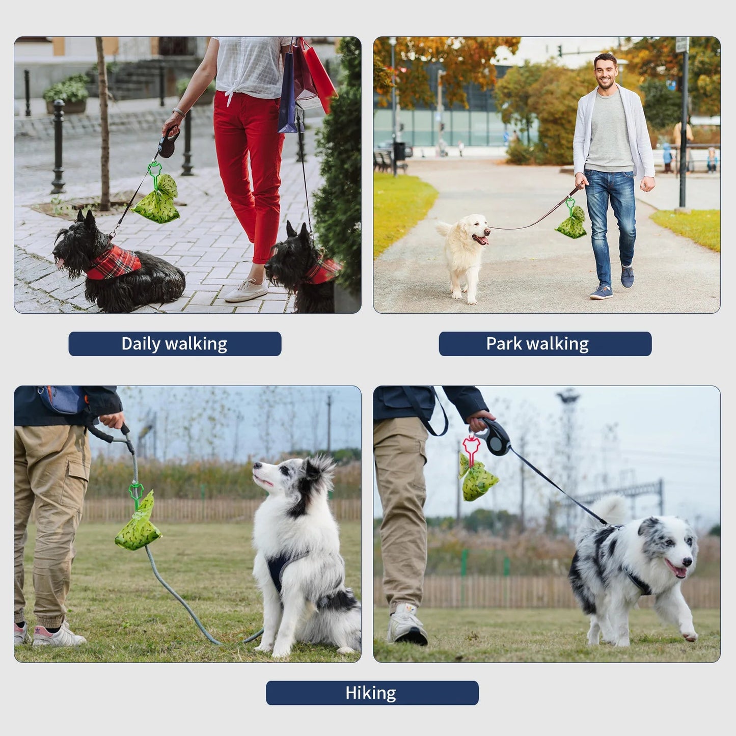 Dog Poop Bag Holder Waste Bag Carrier Dog Leash Dispenser Hands - Free Holder for Dog Poop Bags Dog Cleaning Supplies Products - Furbury