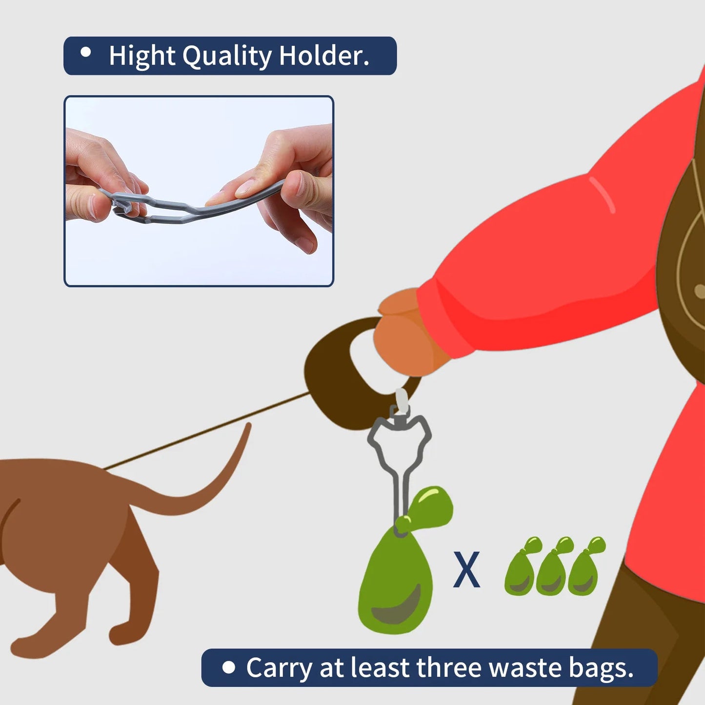 Dog Poop Bag Holder Waste Bag Carrier Dog Leash Dispenser Hands - Free Holder for Dog Poop Bags Dog Cleaning Supplies Products - Furbury