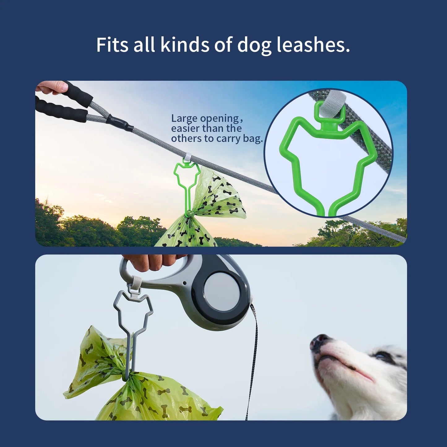 Dog Poop Bag Holder Waste Bag Carrier Dog Leash Dispenser Hands - Free Holder for Dog Poop Bags Dog Cleaning Supplies Products - Furbury