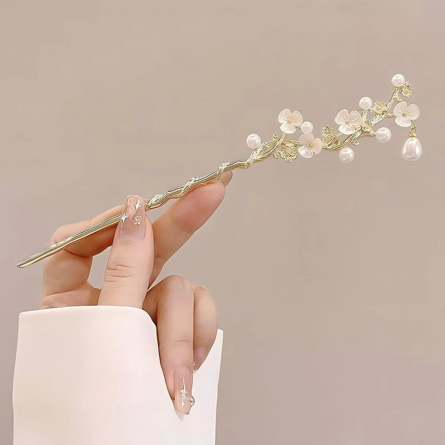 Elegant Chinese Style Hair Clip Tassel Hair Stick Traditional Floral Design Hairstyle Accessory Women Jewelry Hairpin Hairneedle - Checkouts UK