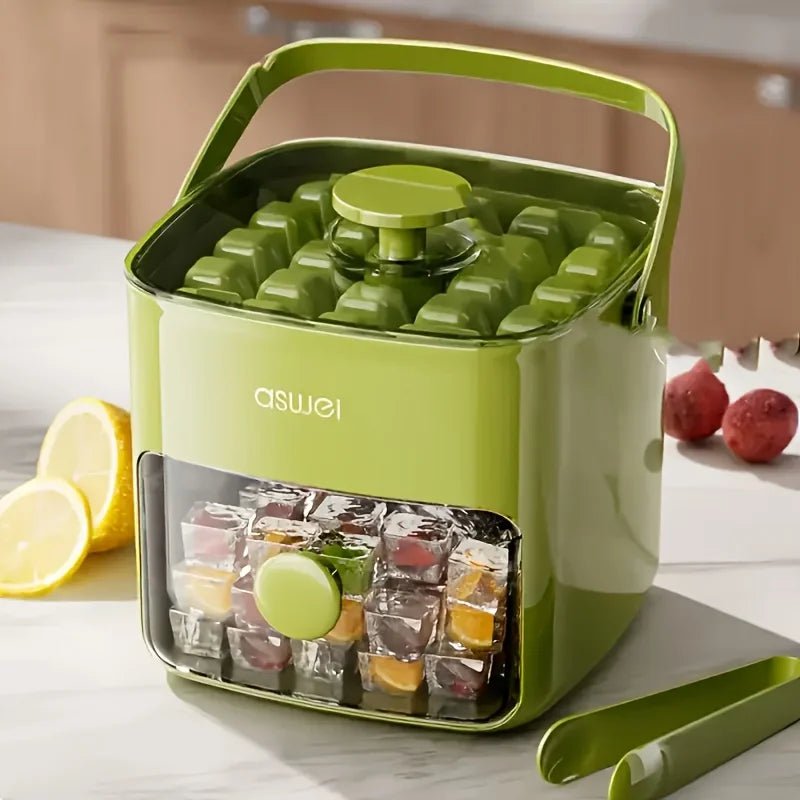 Extra - Large 48 - Ice Cube Maker with Easy Glide Double Layer Food - Grade Tray for Refrigerator Perfect for Whiskey & Cocktails - Checkouts UK
