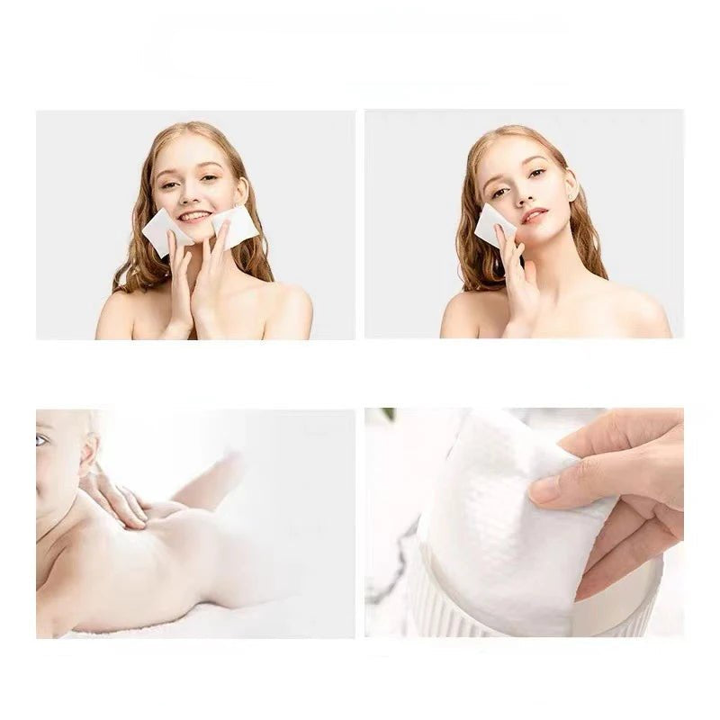 Extra Thick Disposable Facial Towels - Gentle and Absorbent Cotton Makeup Remover Wipes - Checkouts UK