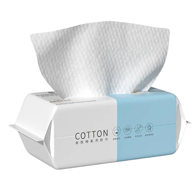 Extra Thick Disposable Facial Towels - Gentle and Absorbent Cotton Makeup Remover Wipes - Checkouts UK