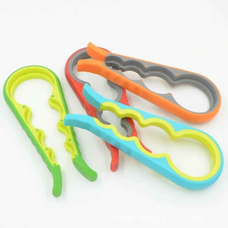Jar Opener Easy Grip Wrench 4 in 1 Handy Save Strength Can Beer Bottle Cap Openers Lid Twist Off Tools Portable Kitchen Gadgets - Checkouts UK
