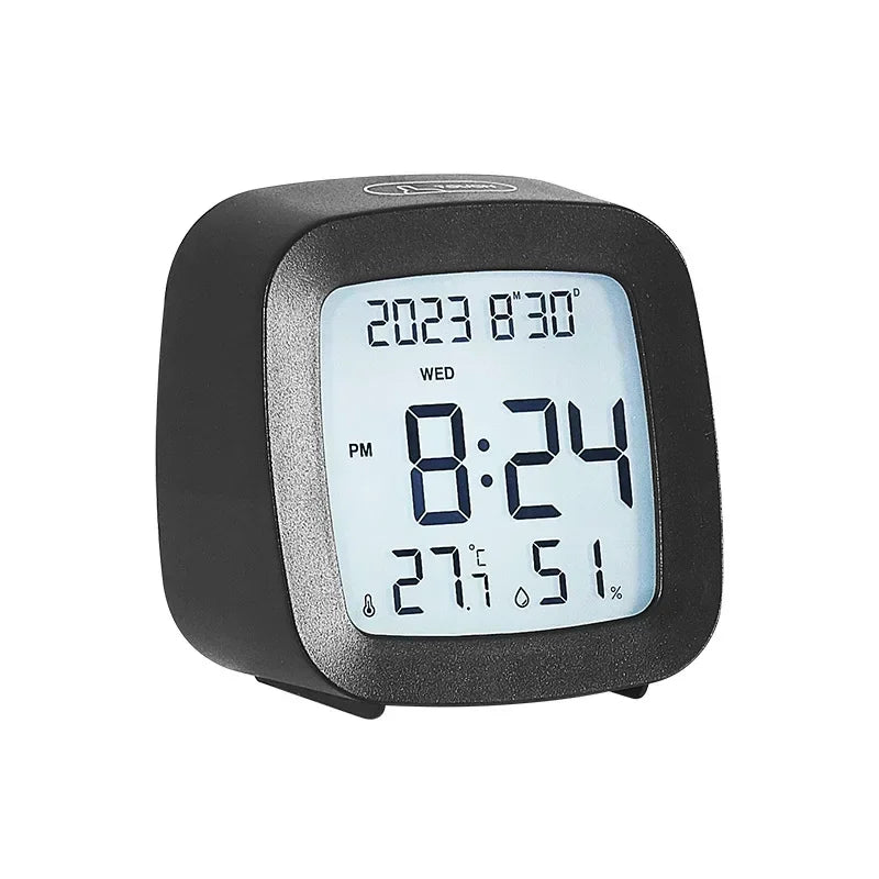 Led Alarm Clock With Backlight Battery Operated LCD Display Temperature Humidity Monitor For Home Use Office School Home Decor - Checkouts UK