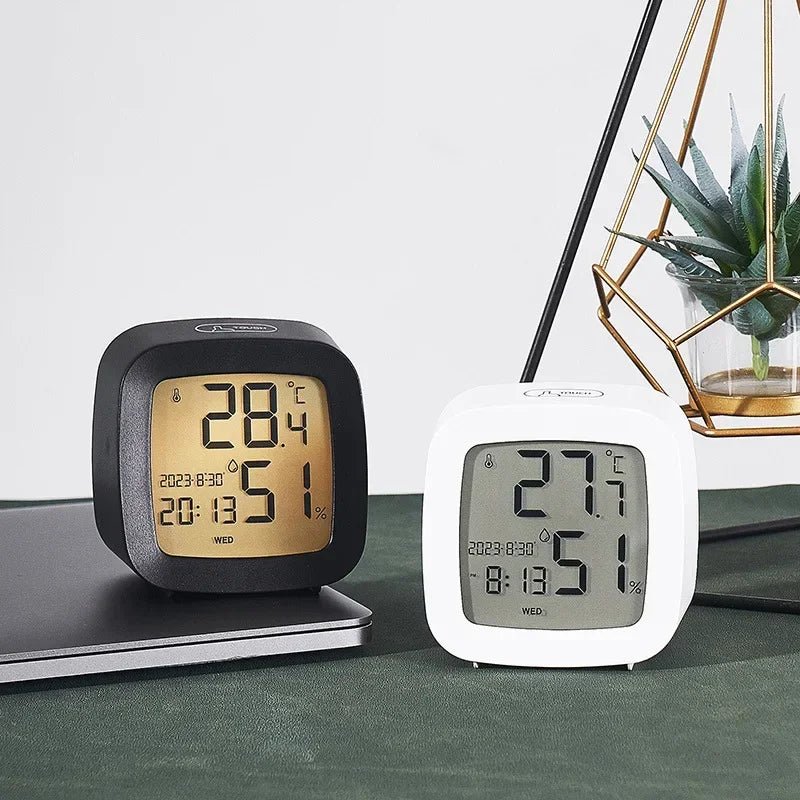 Led Alarm Clock With Backlight Battery Operated LCD Display Temperature Humidity Monitor For Home Use Office School Home Decor - Checkouts UK