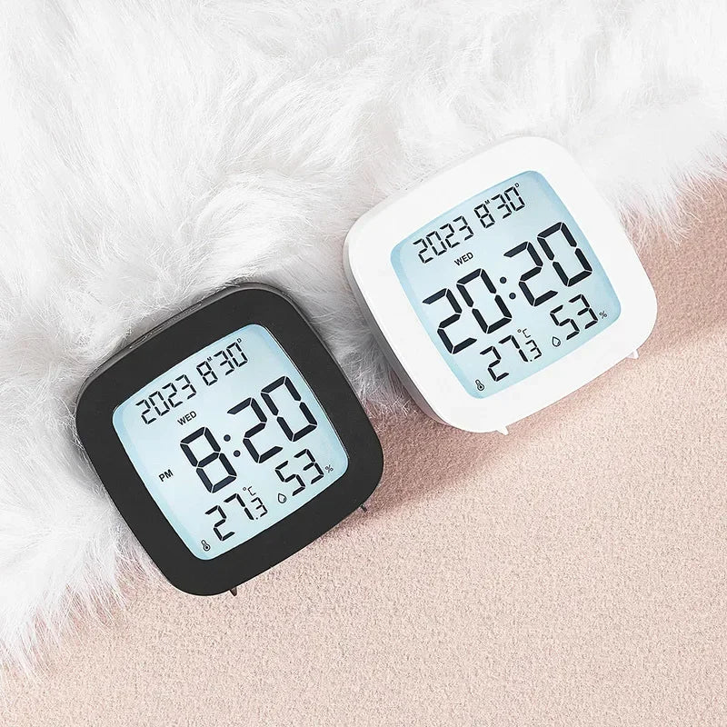 Led Alarm Clock With Backlight Battery Operated LCD Display Temperature Humidity Monitor For Home Use Office School Home Decor - Checkouts UK