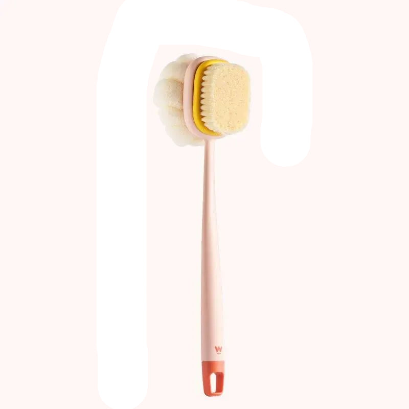 Loofah Back Scrubber Long Handle Shower Body Brush with Soft Mesh Sponge for Women Skin Exfoliating Bath, Massage - Checkouts UK