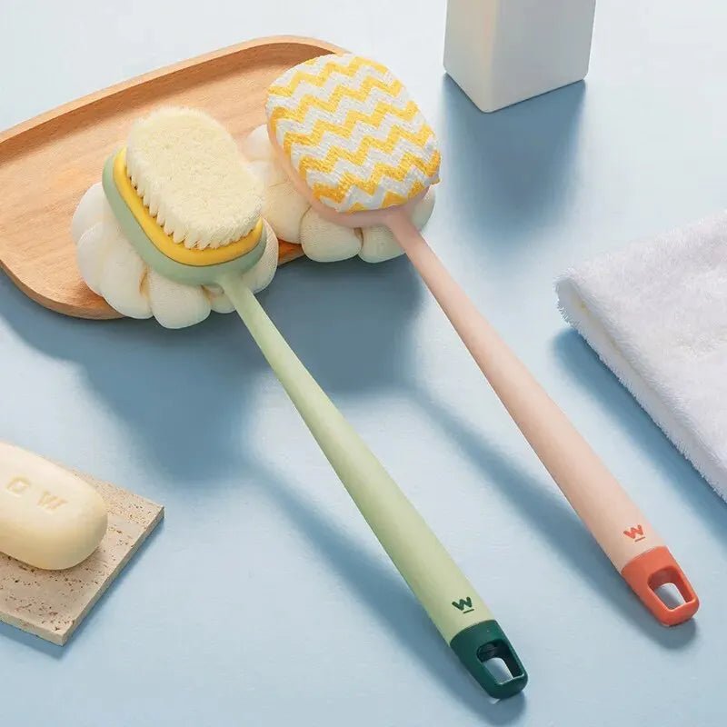 Loofah Back Scrubber Long Handle Shower Body Brush with Soft Mesh Sponge for Women Skin Exfoliating Bath, Massage - Checkouts UK