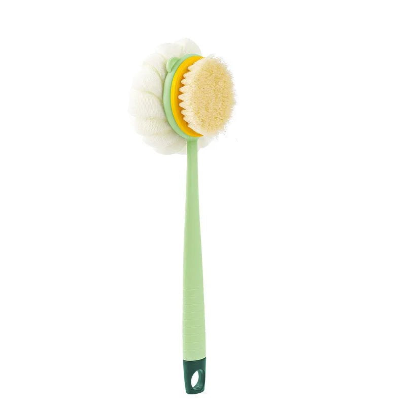 Loofah Back Scrubber Long Handle Shower Body Brush with Soft Mesh Sponge for Women Skin Exfoliating Bath, Massage - Checkouts UK