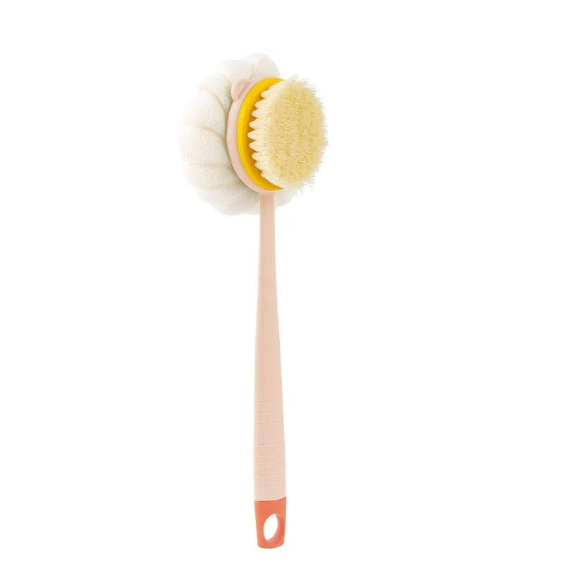Loofah Back Scrubber Long Handle Shower Body Brush with Soft Mesh Sponge for Women Skin Exfoliating Bath, Massage - Checkouts UK