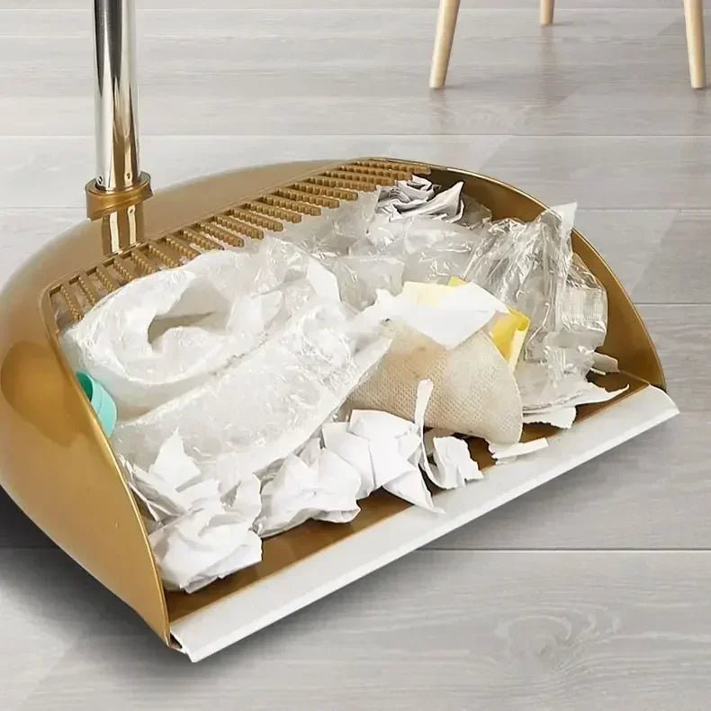 Magic Broom and Plastic Dustpan Set Cleaning Tools Sweeper Wiper for Floors Home Accessories Sweeping Dust Brush Multifunction - Checkouts UK
