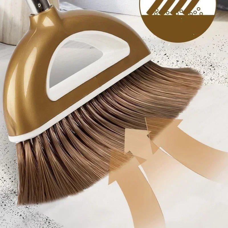 Magic Broom and Plastic Dustpan Set Cleaning Tools Sweeper Wiper for Floors Home Accessories Sweeping Dust Brush Multifunction - Checkouts UK