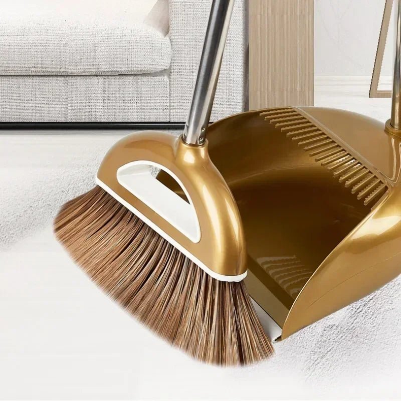 Magic Broom and Plastic Dustpan Set Cleaning Tools Sweeper Wiper for Floors Home Accessories Sweeping Dust Brush Multifunction - Checkouts UK