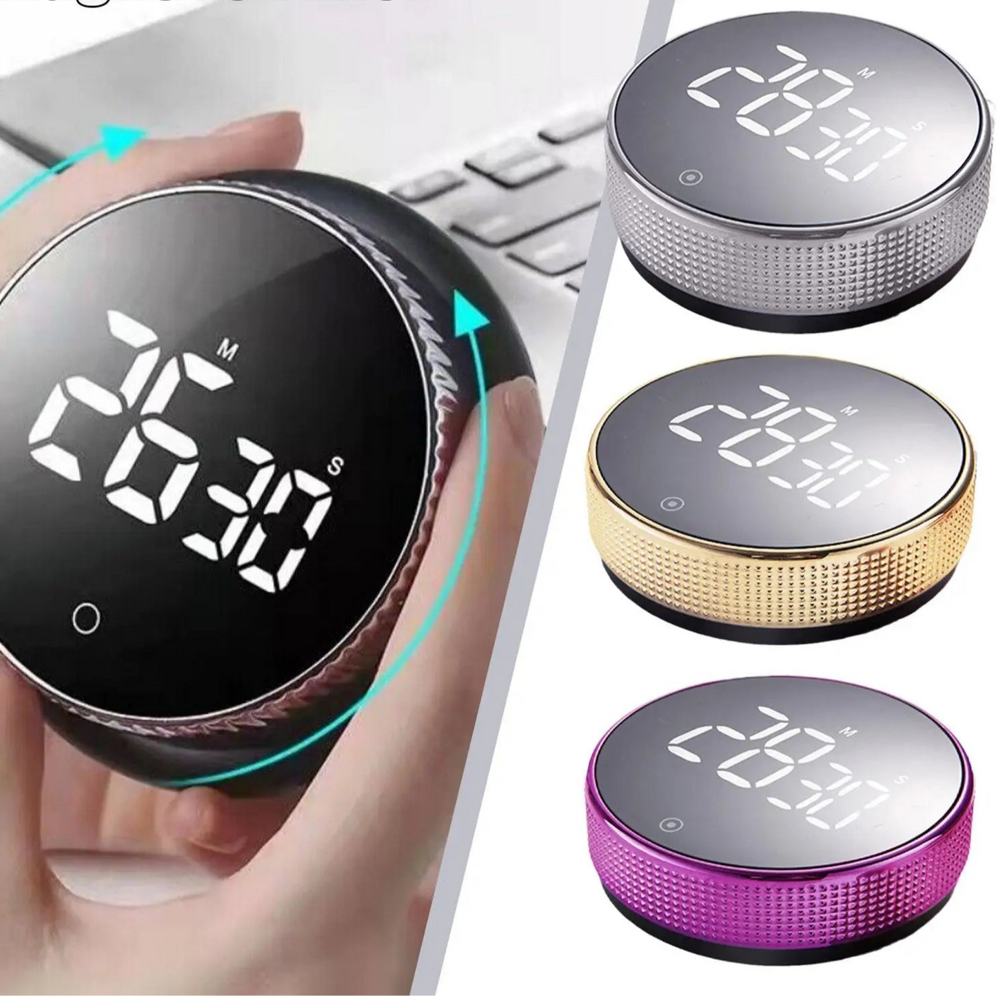 Magnetic Kitchen Timer Digital Timer Kitchen Shower Study Stopwatch LED Counter Alarm Remind Manual Electronic Countdown - Checkouts UK