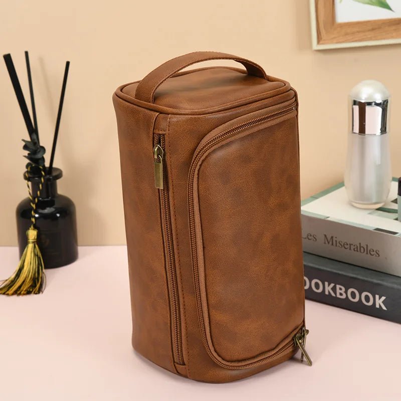 Men Vintage Luxury Toiletry Bag Travel Necessary Business Cosmetic Makeup Cases Male Hanging Storage Organizer Wash Bags - Checkouts UK