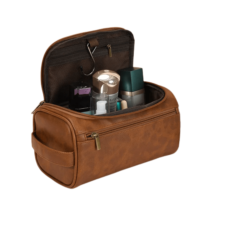 Men Vintage Luxury Toiletry Bag Travel Necessary Business Cosmetic Makeup Cases Male Hanging Storage Organizer Wash Bags - Checkouts UK
