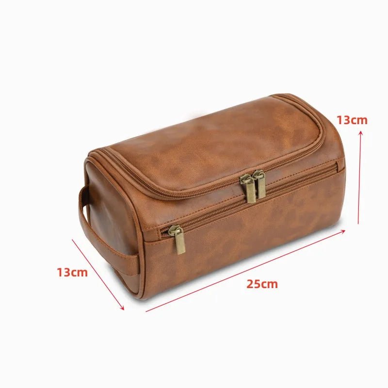 Men Vintage Luxury Toiletry Bag Travel Necessary Business Cosmetic Makeup Cases Male Hanging Storage Organizer Wash Bags - Checkouts UK