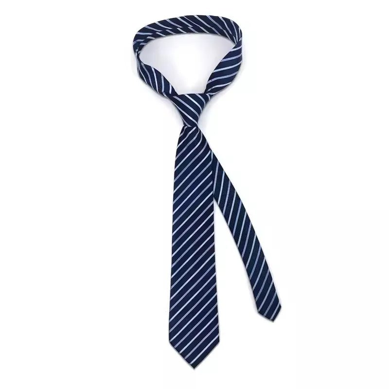 NEW 8cm Tie for Man Tie Luxury Striped Stripes Blue Navy Business Neck Tie Suit Cravat Wedding Party Necktie Men Gift - Checkouts UK