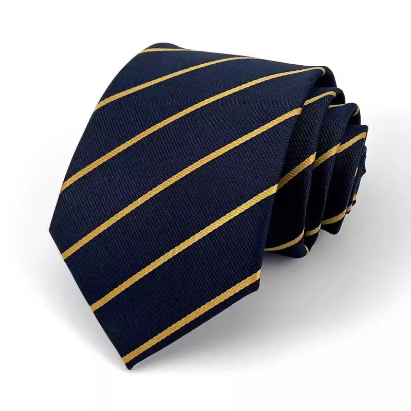 NEW 8cm Tie for Man Tie Luxury Striped Stripes Blue Navy Business Neck Tie Suit Cravat Wedding Party Necktie Men Gift - Checkouts UK