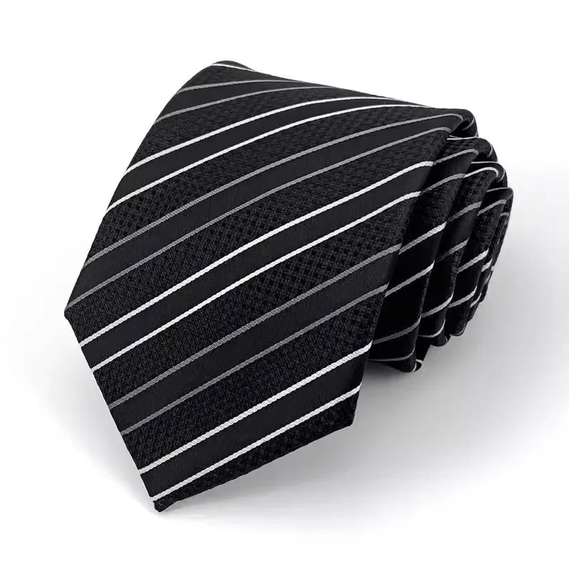 NEW 8cm Tie for Man Tie Luxury Striped Stripes Blue Navy Business Neck Tie Suit Cravat Wedding Party Necktie Men Gift - Checkouts UK