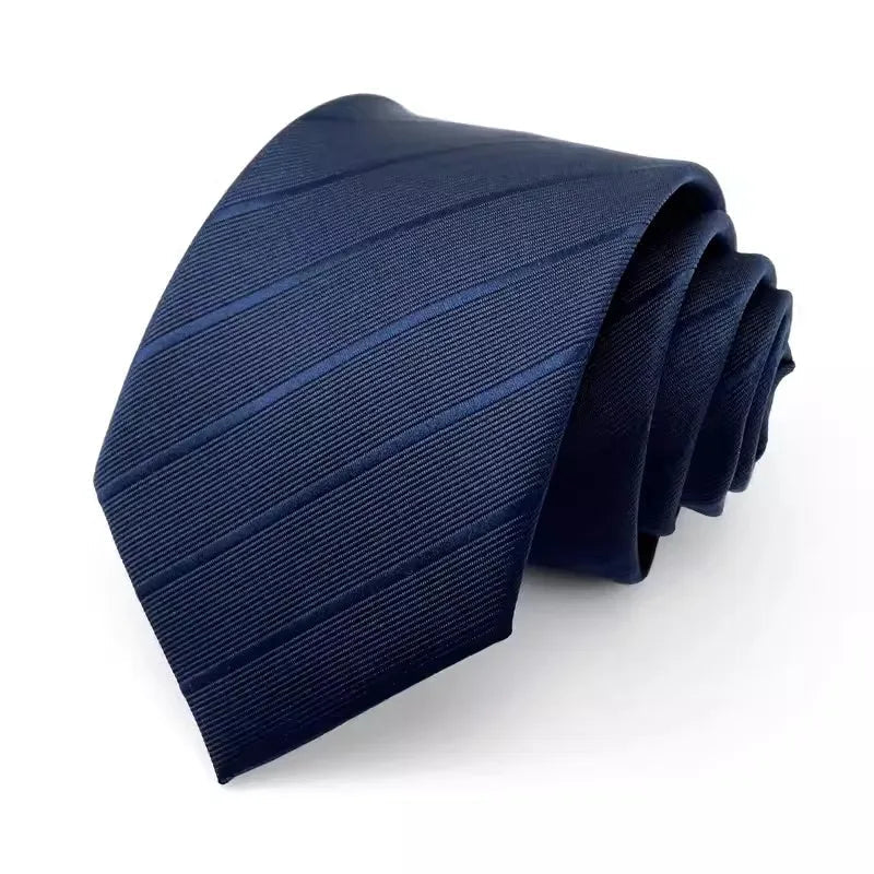 NEW 8cm Tie for Man Tie Luxury Striped Stripes Blue Navy Business Neck Tie Suit Cravat Wedding Party Necktie Men Gift - Checkouts UK