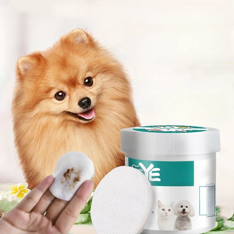 New Pet Eye Wipes Cats And Dogs Tearmark Wet Wipes Cats And Dogs Universal No Irritation Cleaning Products 130 Canned Wipes - Checkouts UK