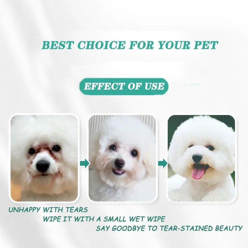 New Pet Eye Wipes Cats And Dogs Tearmark Wet Wipes Cats And Dogs Universal No Irritation Cleaning Products 130 Canned Wipes - Checkouts UK