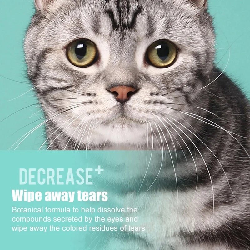 New Pet Eye Wipes Cats And Dogs Tearmark Wet Wipes Cats And Dogs Universal No Irritation Cleaning Products 130 Canned Wipes - Checkouts UK