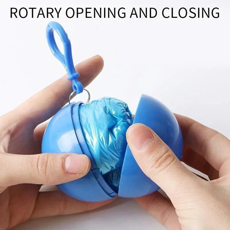 New Portable Disposable Raincoat Keychain Compression Ball Pocket Ball Outdoor Adult Travel Hangable Poncho Camping Gear - Checkouts UK