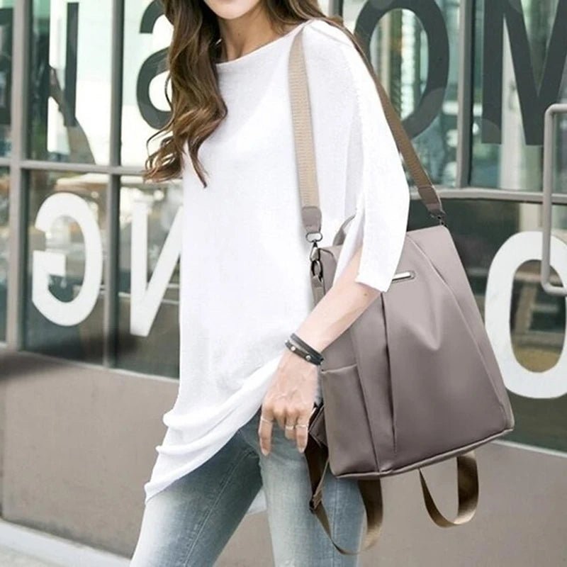 New Women's Multifunction Backpack Casual Solid Color School Bag For Girls Fashion Detachable Strap Travel Shoulder Bag - Checkouts UK
